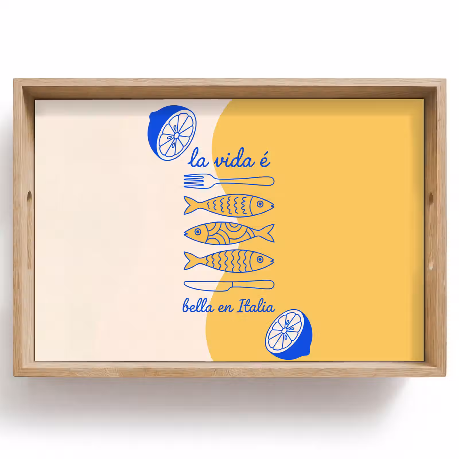Dienblad - Italië - Eten - Citroen - Vis - Grafisch — 1