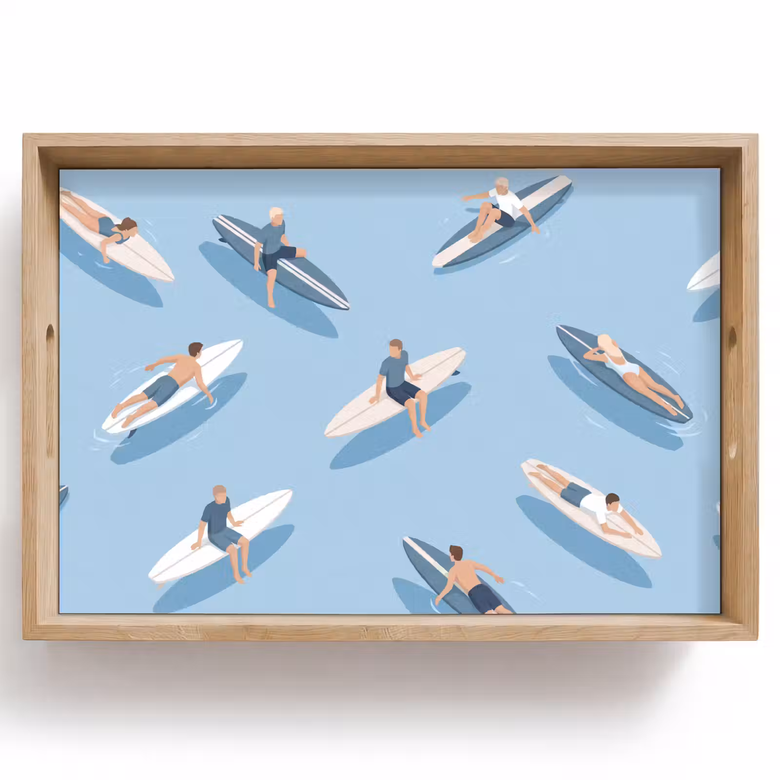Dienblad - Mensen - Surfen - Water - Zomer - Illustratie — 1