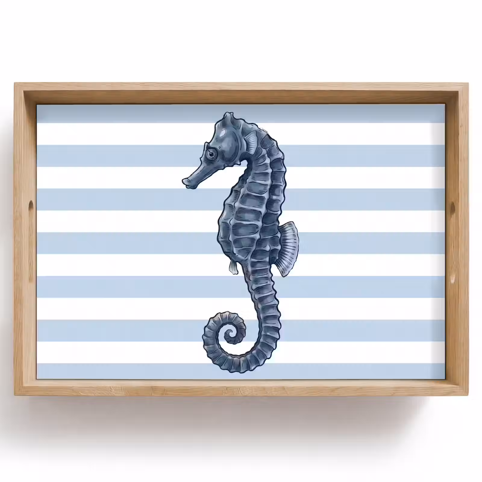 Dienblad - Vis - Oceaan - Illustratie - Blauw - Strepen — 1