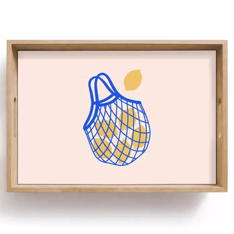 Dienblad - Eten - Citroen - Boodschappen - Abstract - Geel - Blauw — 1