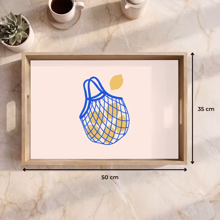 Dienblad - Eten - Citroen - Boodschappen - Abstract - Geel - Blauw — 9