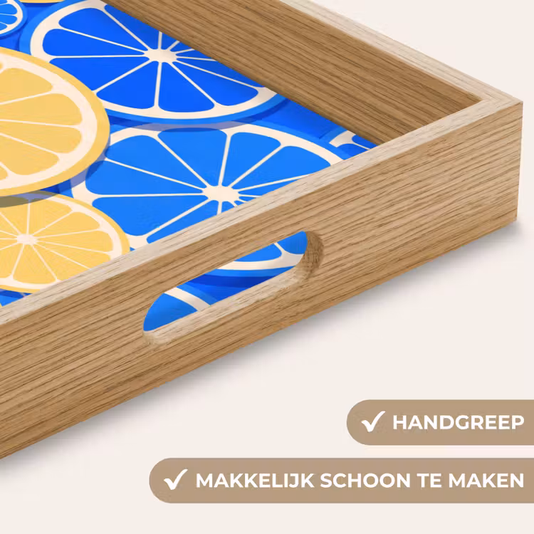 Dienblad - Fruit - Schijven - Patroon - Modern - Blauw - Geel — 5