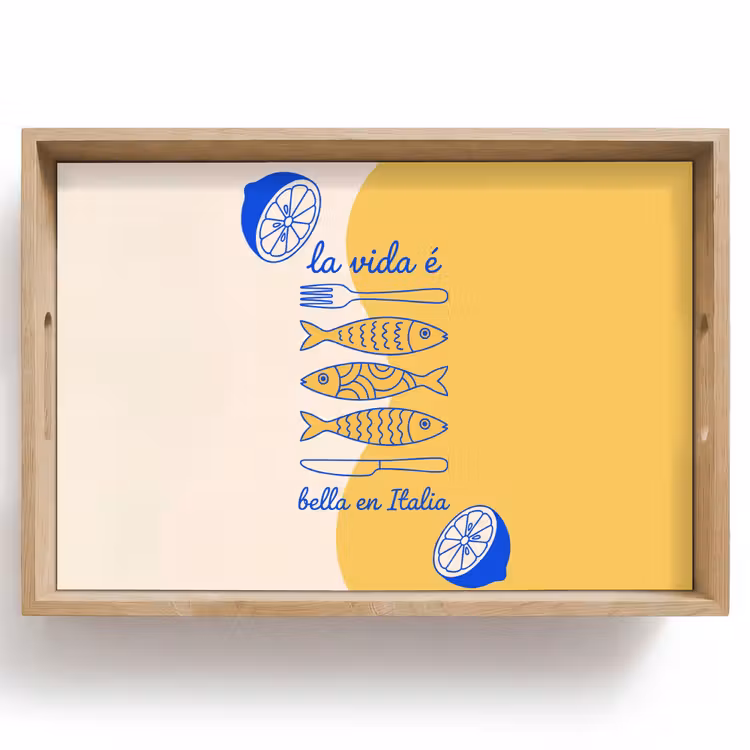 Dienblad - Italië - Eten - Citroen - Vis - Grafisch — 1
