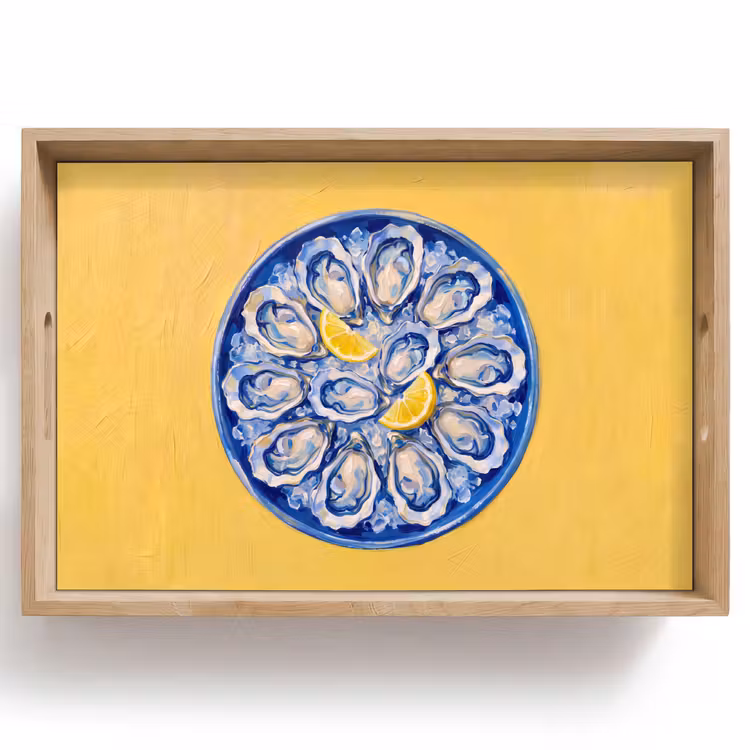 Dienblad - Oesters - Citroen - IJs - Modern - Geel — 1