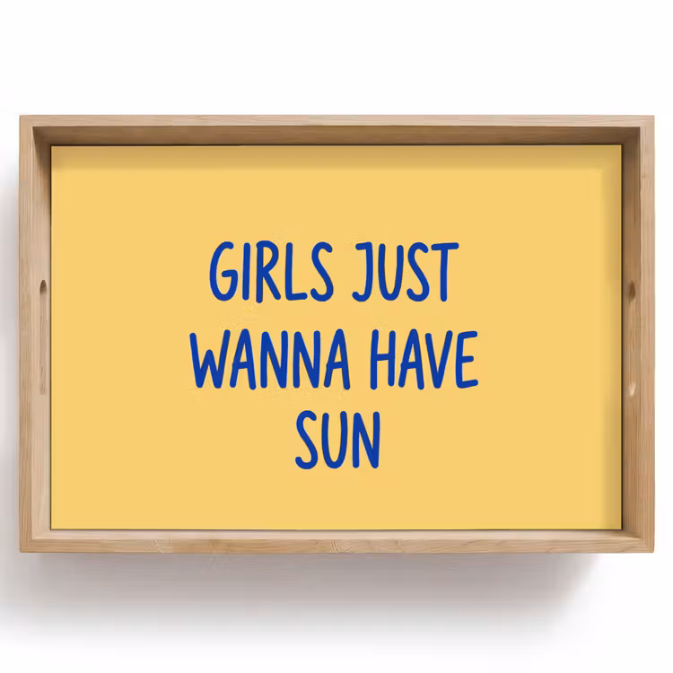 Dienblad - Tekst - Zon - Zomer - Modern - Geel — 1