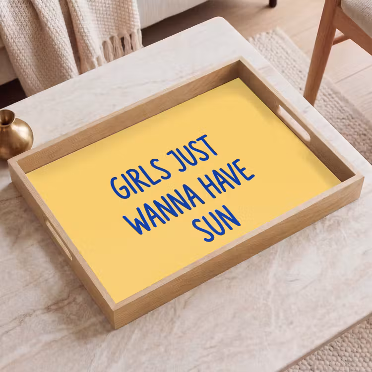 Dienblad - Tekst - Zon - Zomer - Modern - Geel — 2