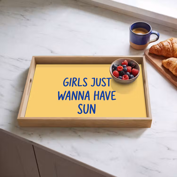 Dienblad - Tekst - Zon - Zomer - Modern - Geel — 4