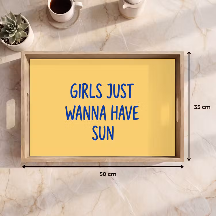 Dienblad - Tekst - Zon - Zomer - Modern - Geel — 9