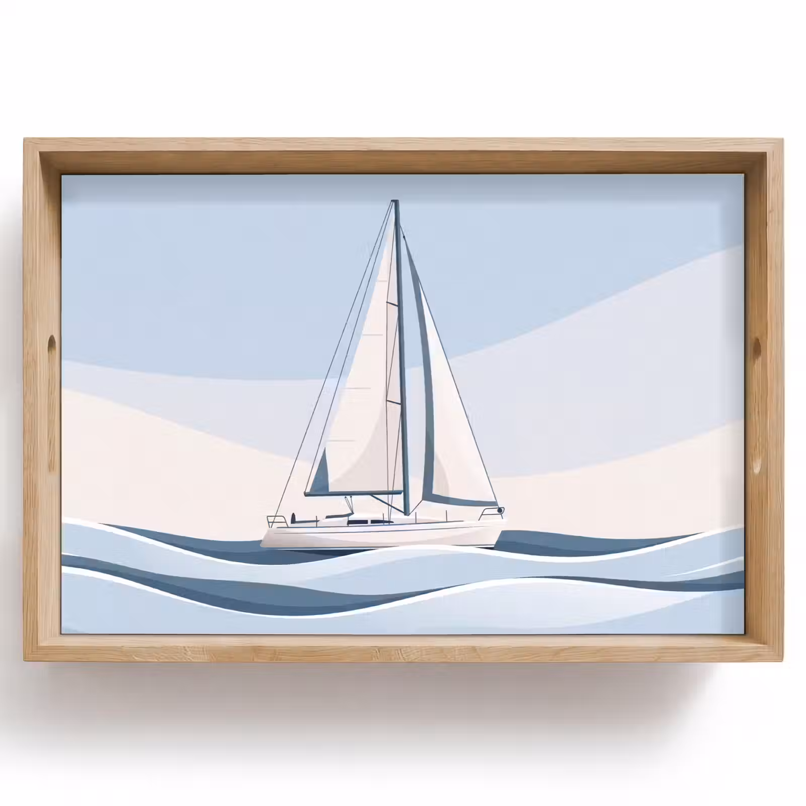 Dienblad - Boot - Zeil - Zee - Modern - Beige — 1
