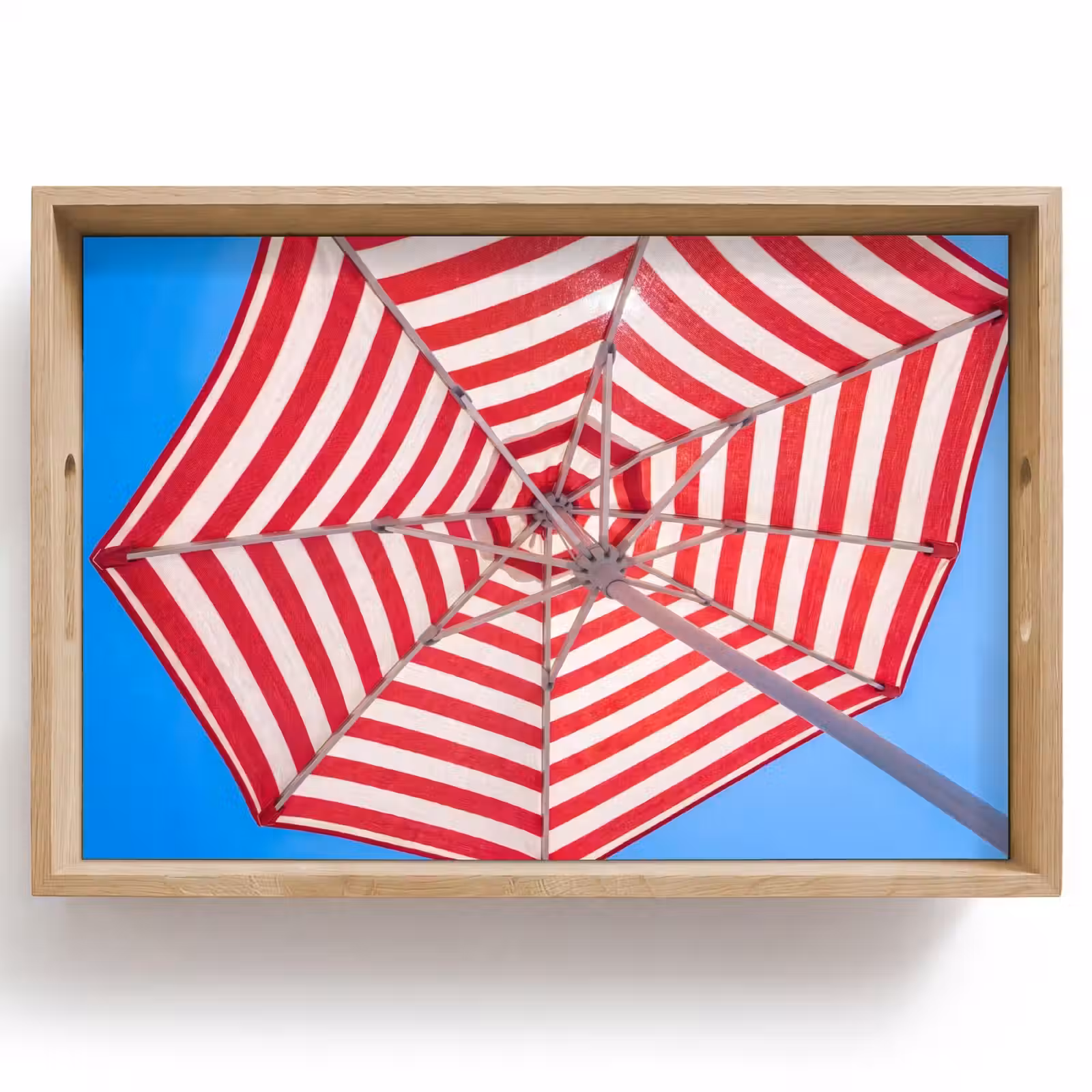 Dienblad - Parasol - Strepen - Zomer - Rood - Blauw — 1