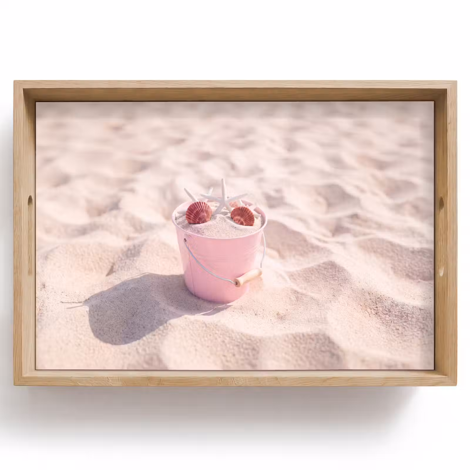Dienblad - Strand - Schelpen - Zomer - Roze - Decoratie — 1