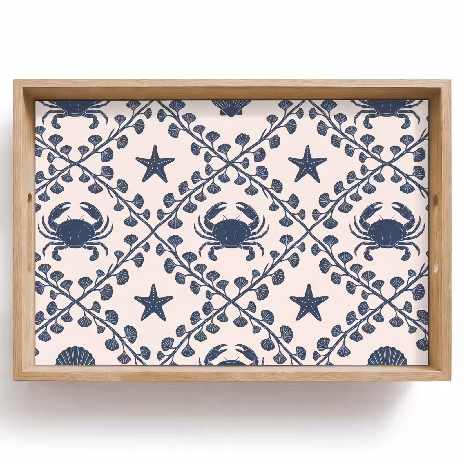Dienblad - Zee - Krab - Zeester - Patroon - Blauw — 1
