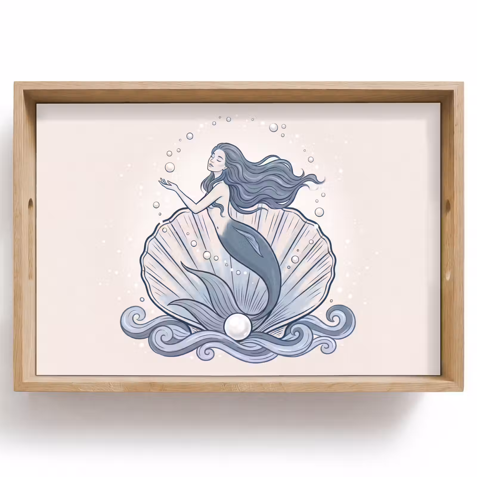 Dienblad - Zeemeermin - Schelp - Zee - Fantasie - Blauw — 1