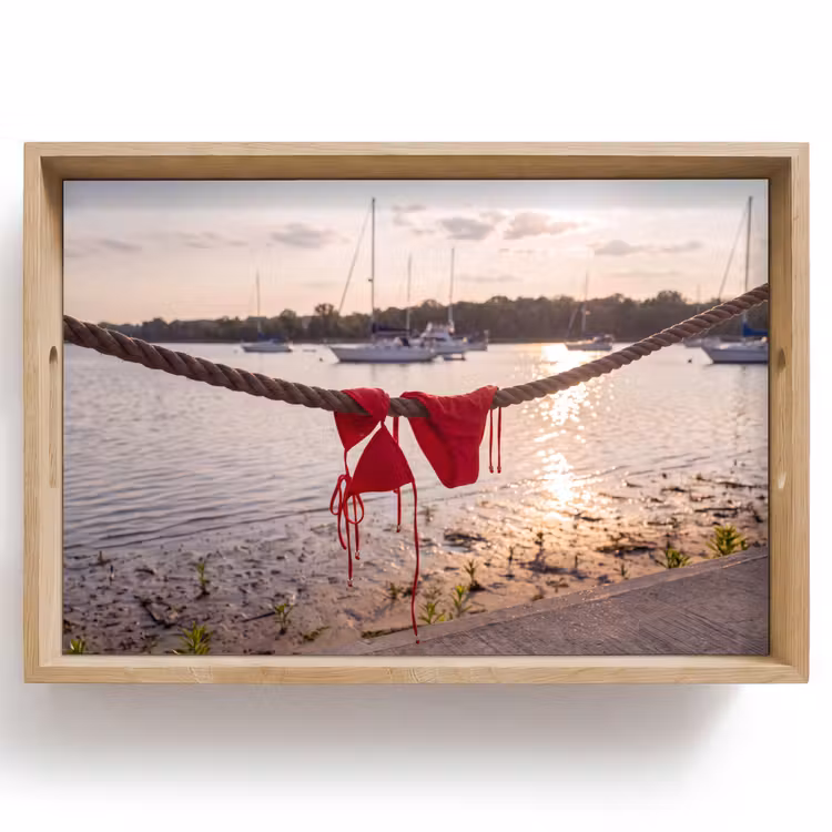 Dienblad - Badkleding - Rood - Zomer - Water - Zonsondergang — 1