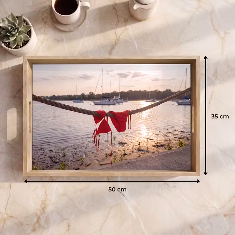 Dienblad - Badkleding - Rood - Zomer - Water - Zonsondergang — 9