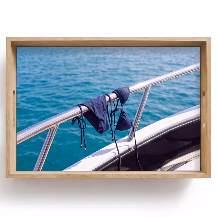 Dienblad - Bikini - Reling - Zee - Zomer - Blauw — 1