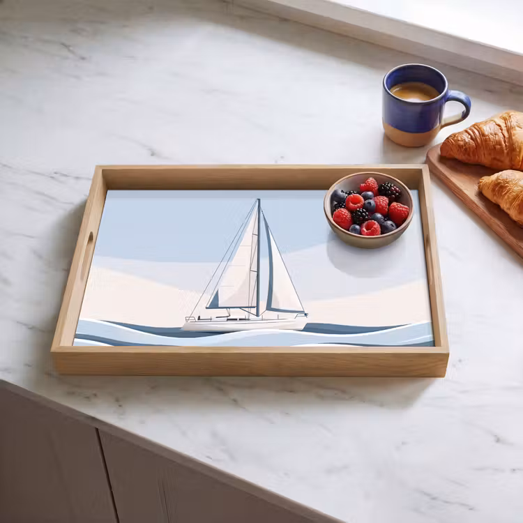 Dienblad - Boot - Zeil - Zee - Modern - Beige — 4