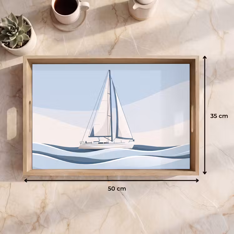 Dienblad - Boot - Zeil - Zee - Modern - Beige — 9