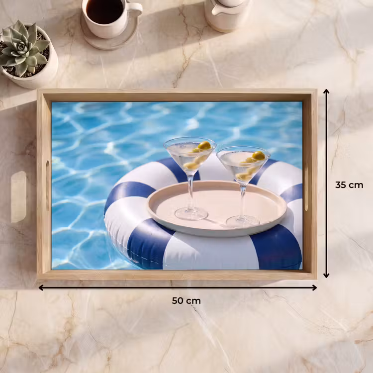 Dienblad - Cocktail - Zwembad - Zomer - Blauw — 9
