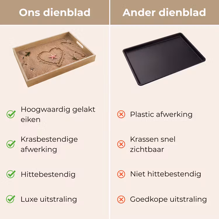 Dienblad - Dieren - Hart - Strand - Zand - Roze — 3