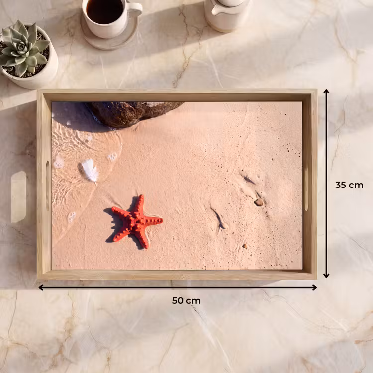 Dienblad - Dieren - Strand - Zee - Natuur - Rood — 9