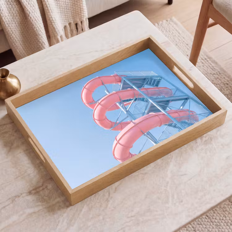 Dienblad - Glijbaan - Waterpark - Spiraal - Modern - Roze — 2