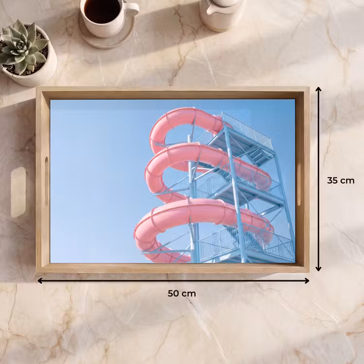 Dienblad - Glijbaan - Waterpark - Spiraal - Modern - Roze — 9