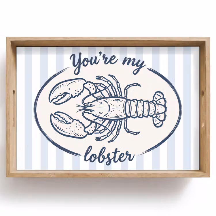 Dienblad - Kreeft - Illustratie - Liefde - Blauw - Decoratie — 1