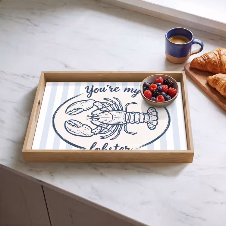 Dienblad - Kreeft - Illustratie - Liefde - Blauw - Decoratie — 4