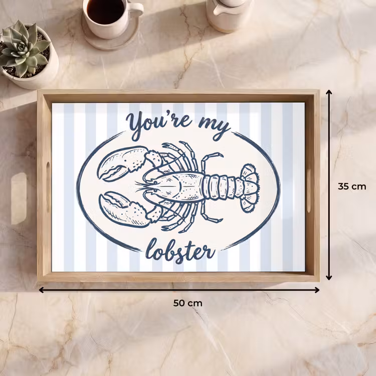 Dienblad - Kreeft - Illustratie - Liefde - Blauw - Decoratie — 9