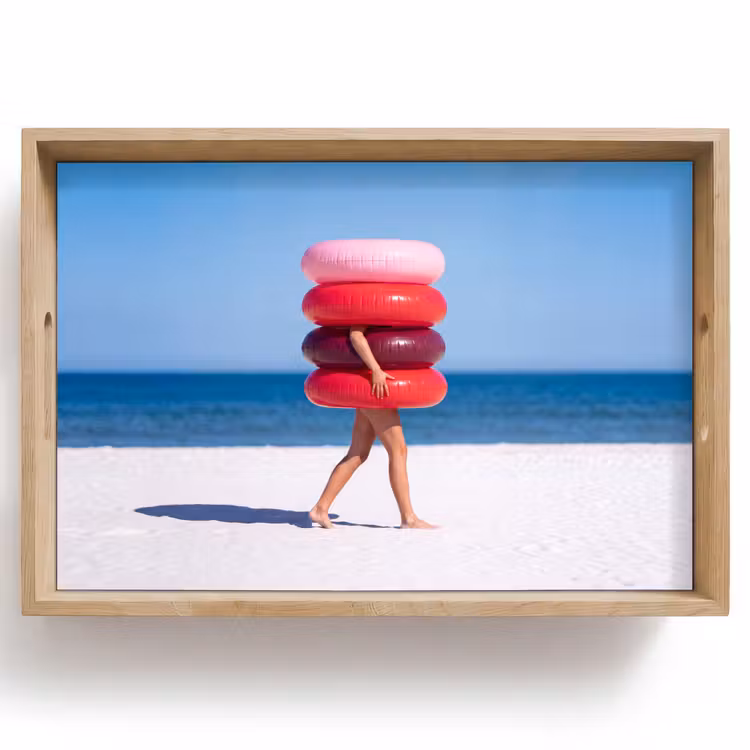 Dienblad - Mensen - Strand - Zomer - Recreatie - Kleurrijk — 1