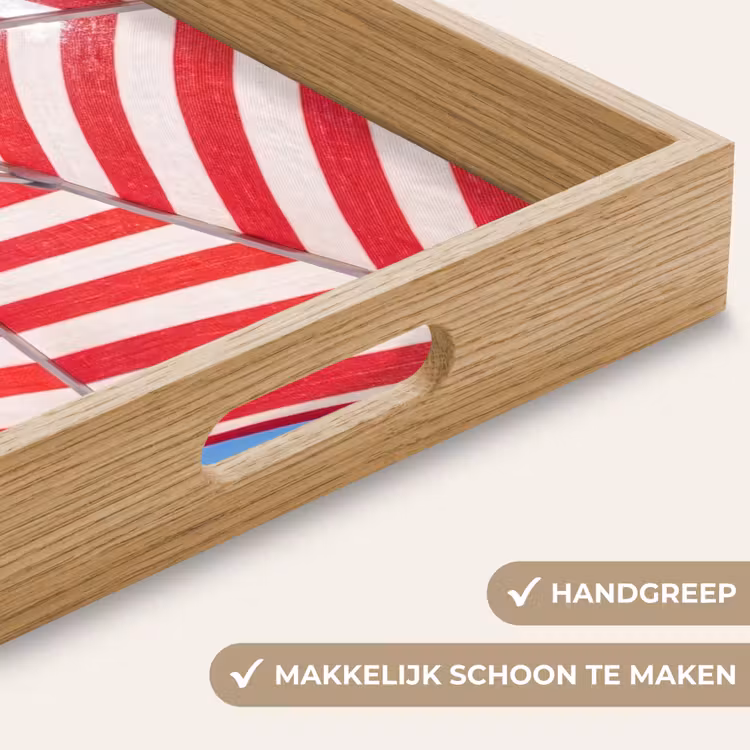 Dienblad - Parasol - Strepen - Zomer - Rood - Blauw — 5