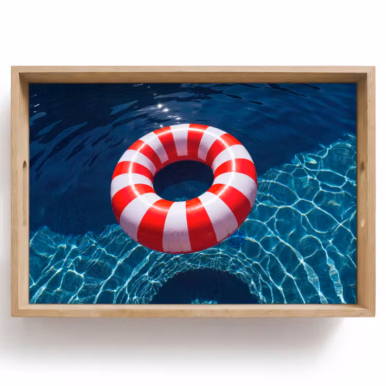 Dienblad - Recreatie - Water - Zomer - Rood - Wit — 1