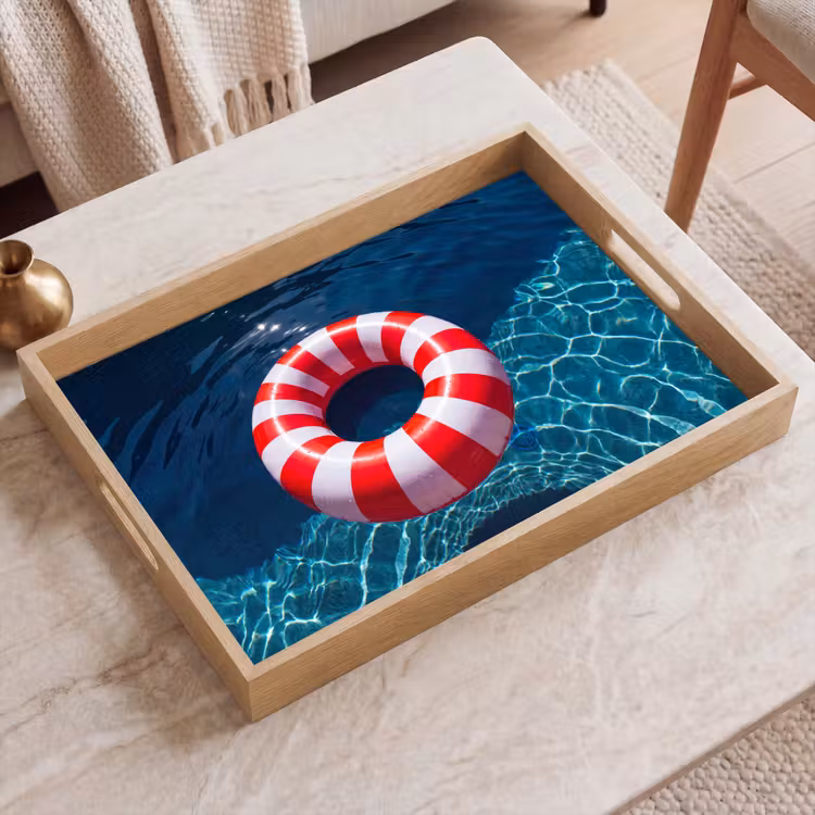 Dienblad - Recreatie - Water - Zomer - Rood - Wit — 2