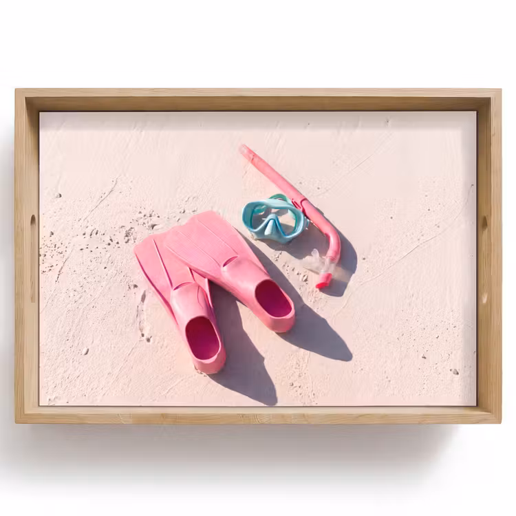 Dienblad - Snorkelset - Strand - Zomer - Roze — 1