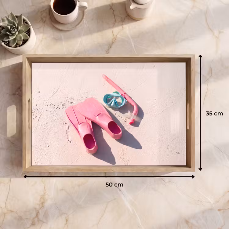 Dienblad - Snorkelset - Strand - Zomer - Roze — 9