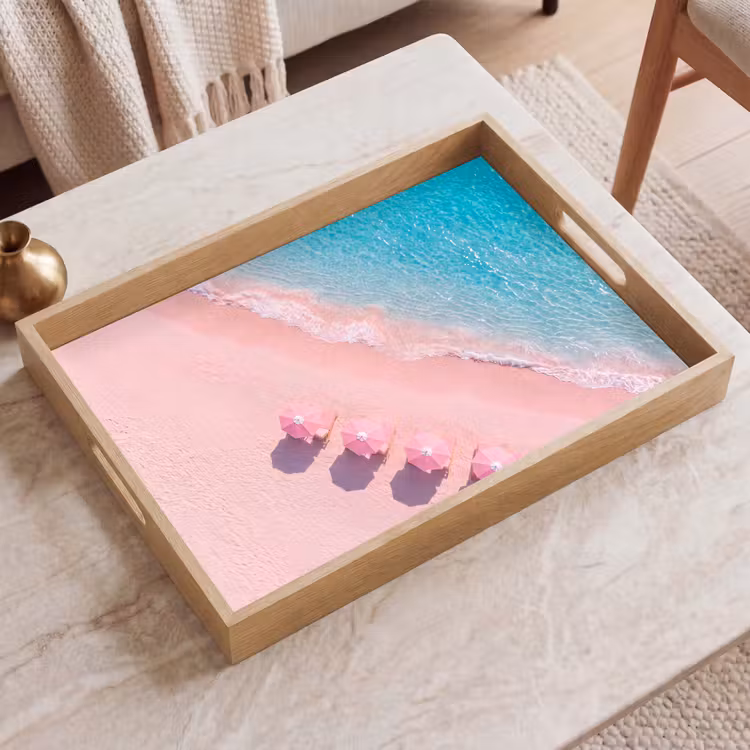 Dienblad - Strand - Roze zand - Zee - Zomer - Natuur — 2