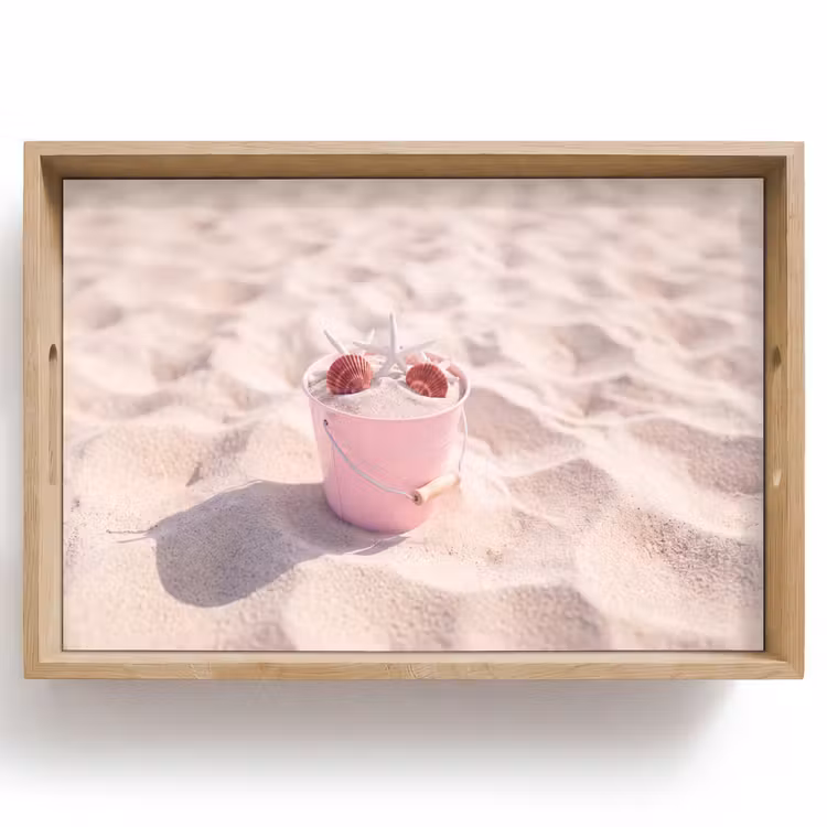 Dienblad - Strand - Schelpen - Zomer - Roze - Decoratie — 1