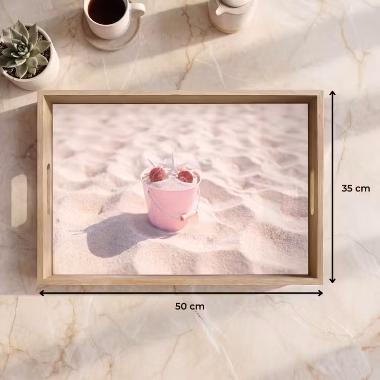 Dienblad - Strand - Schelpen - Zomer - Roze - Decoratie — 9