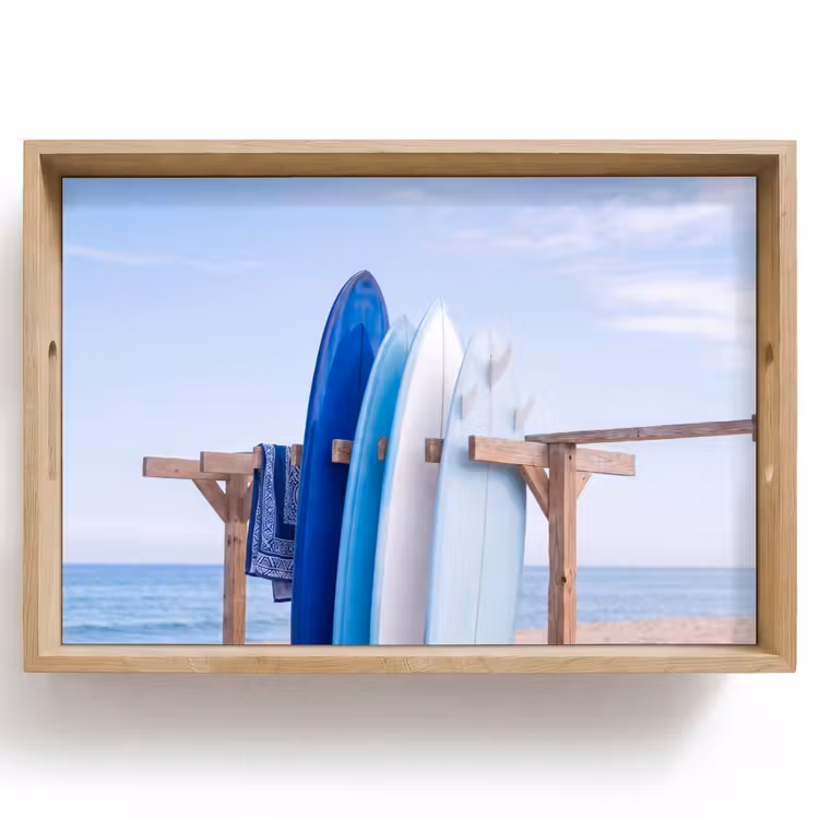 Dienblad - Surfplank - Strand - Zomer - Blauw - Water — 1