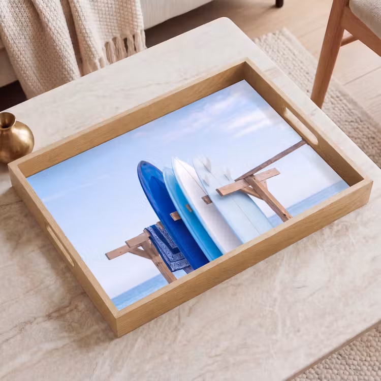 Dienblad - Surfplank - Strand - Zomer - Blauw - Water — 2