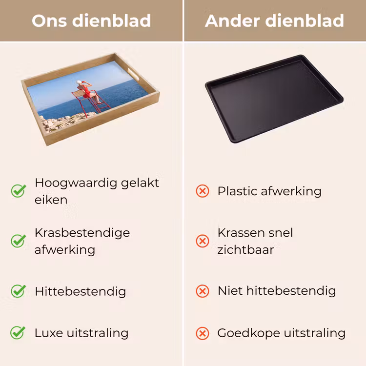 Dienblad - Vrouw - Zee - Kust - Verrekijker - Rood — 3