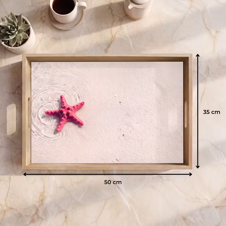 Dienblad - Zeeleven - Zeester - Strand - Roze - Water — 9