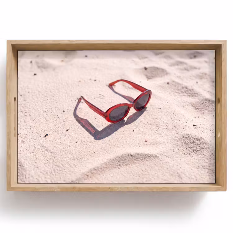 Dienblad - Zonnebril - Strand - Vakantie - Rood — 1