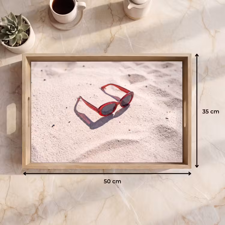 Dienblad - Zonnebril - Strand - Vakantie - Rood — 9