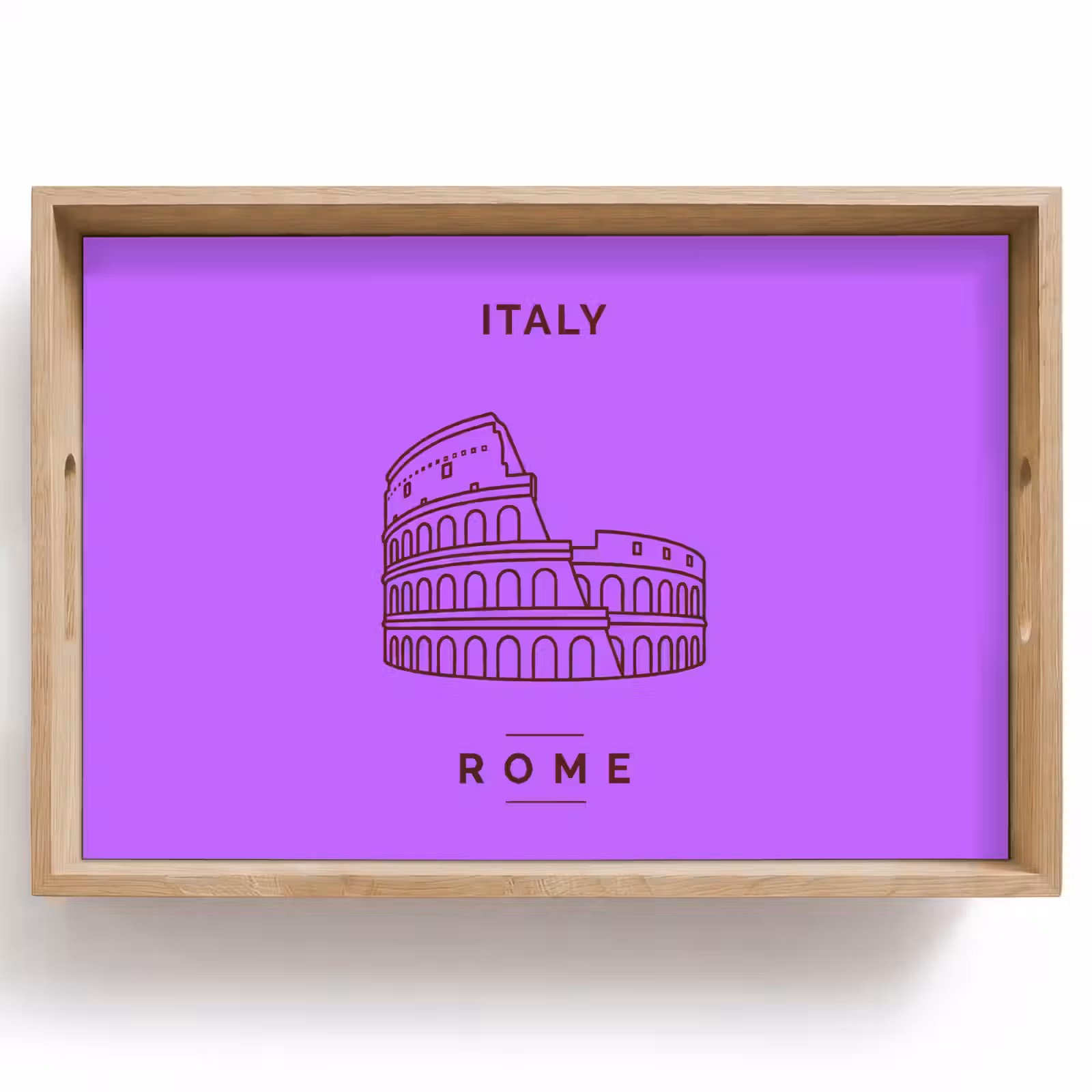 Dienblad - Architectuur - Colosseum - Rome - Minimalistisch - Paars — 1