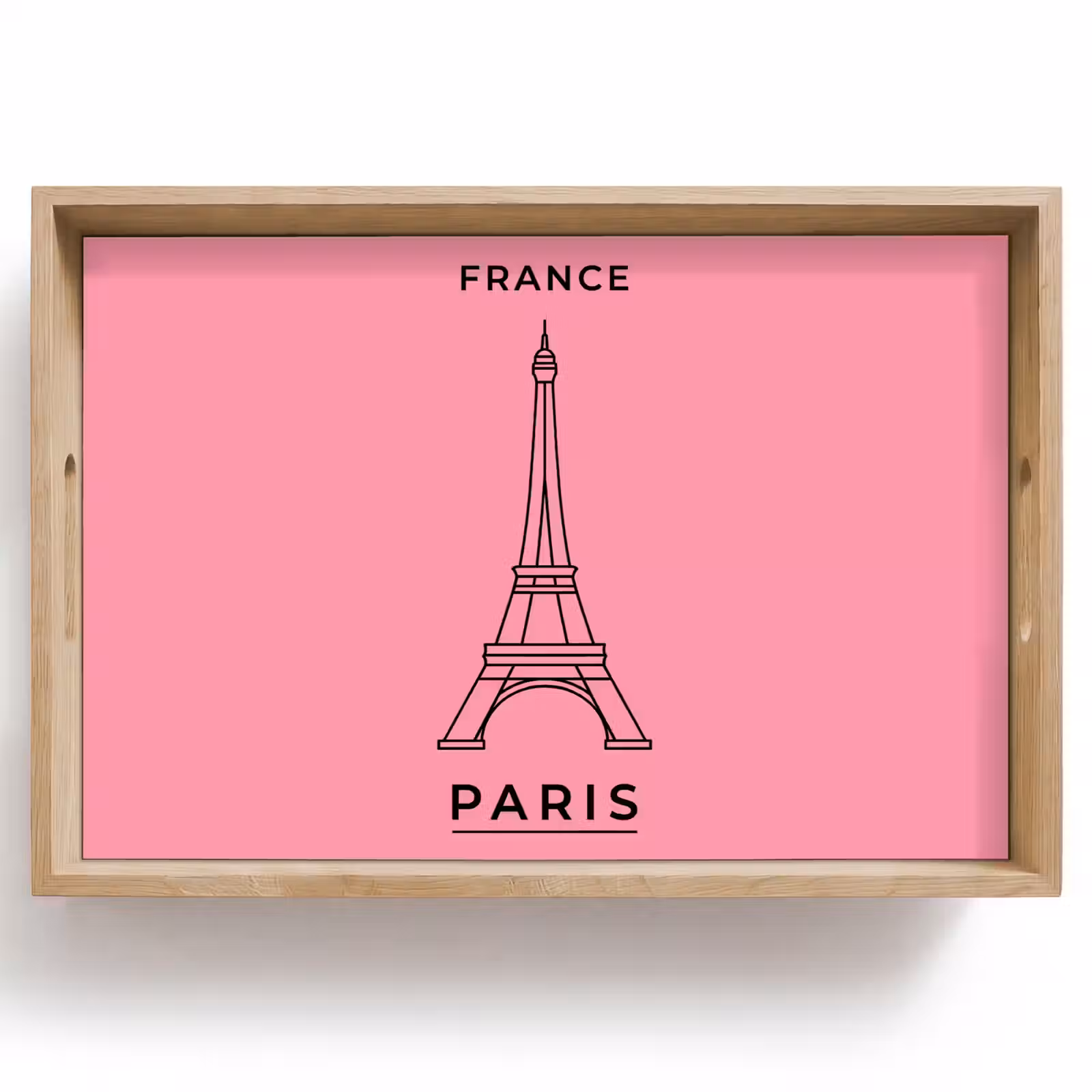 Dienblad - Eiffeltoren - Parijs - Architectuur - Minimalistisch - Roze — 1