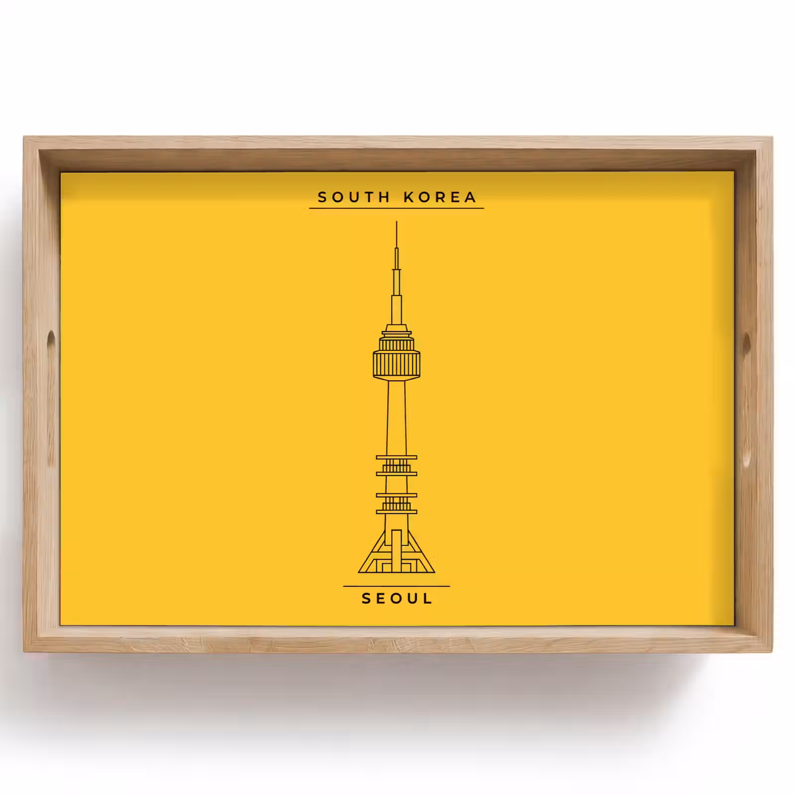 Dienblad - Toren - Seoul - Architectuur - Minimalistisch - Geel — 1