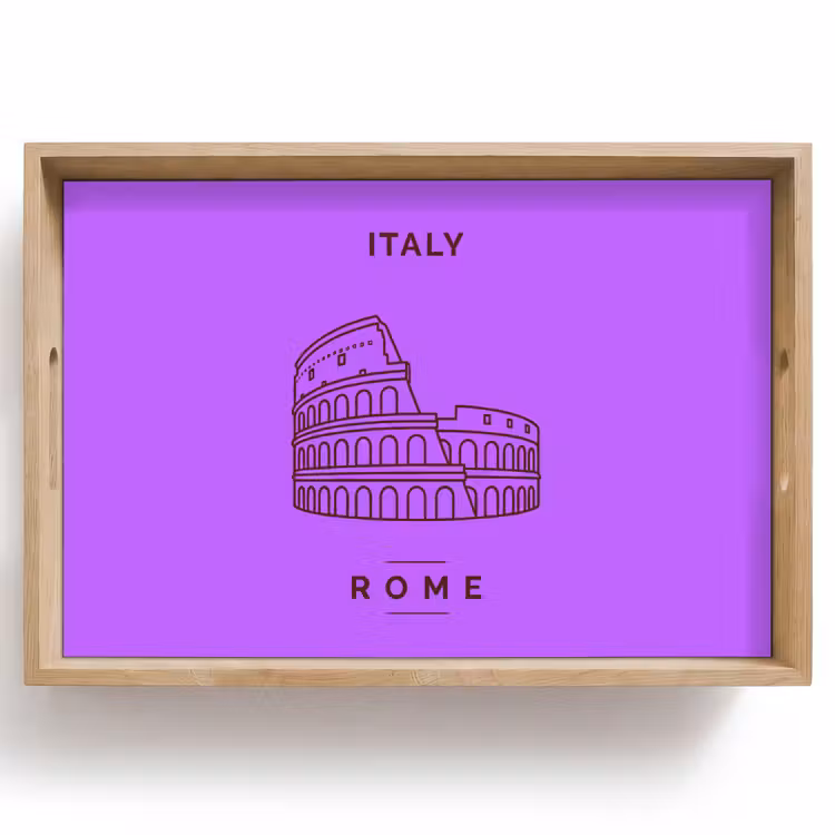 Dienblad - Architectuur - Colosseum - Rome - Minimalistisch - Paars — 1
