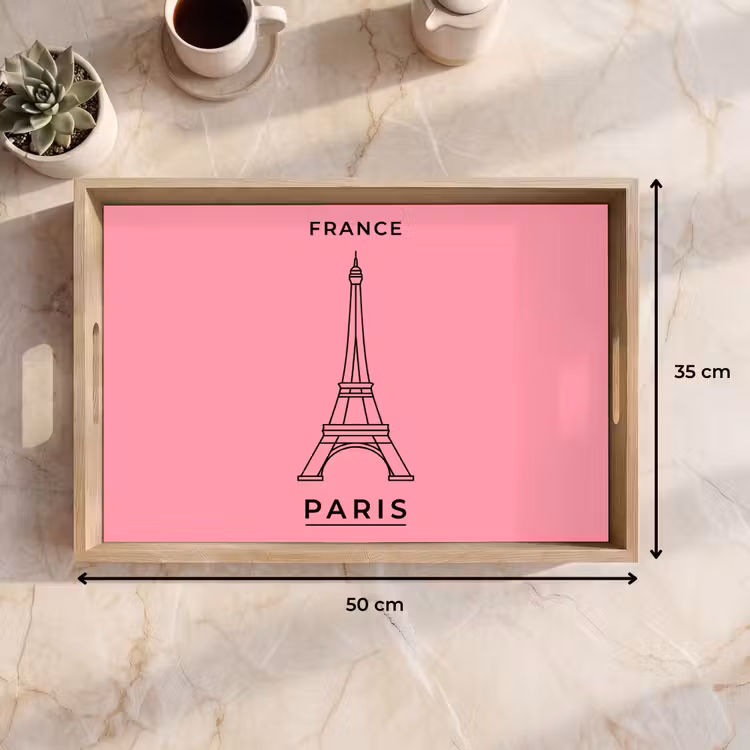 Dienblad - Eiffeltoren - Parijs - Architectuur - Minimalistisch - Roze — 9